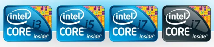Back in the past, this is what the Intel CPU stickers would look like, letting you know what that machine ran, and these dominated the comparison metrics for many laypeople, and still do.